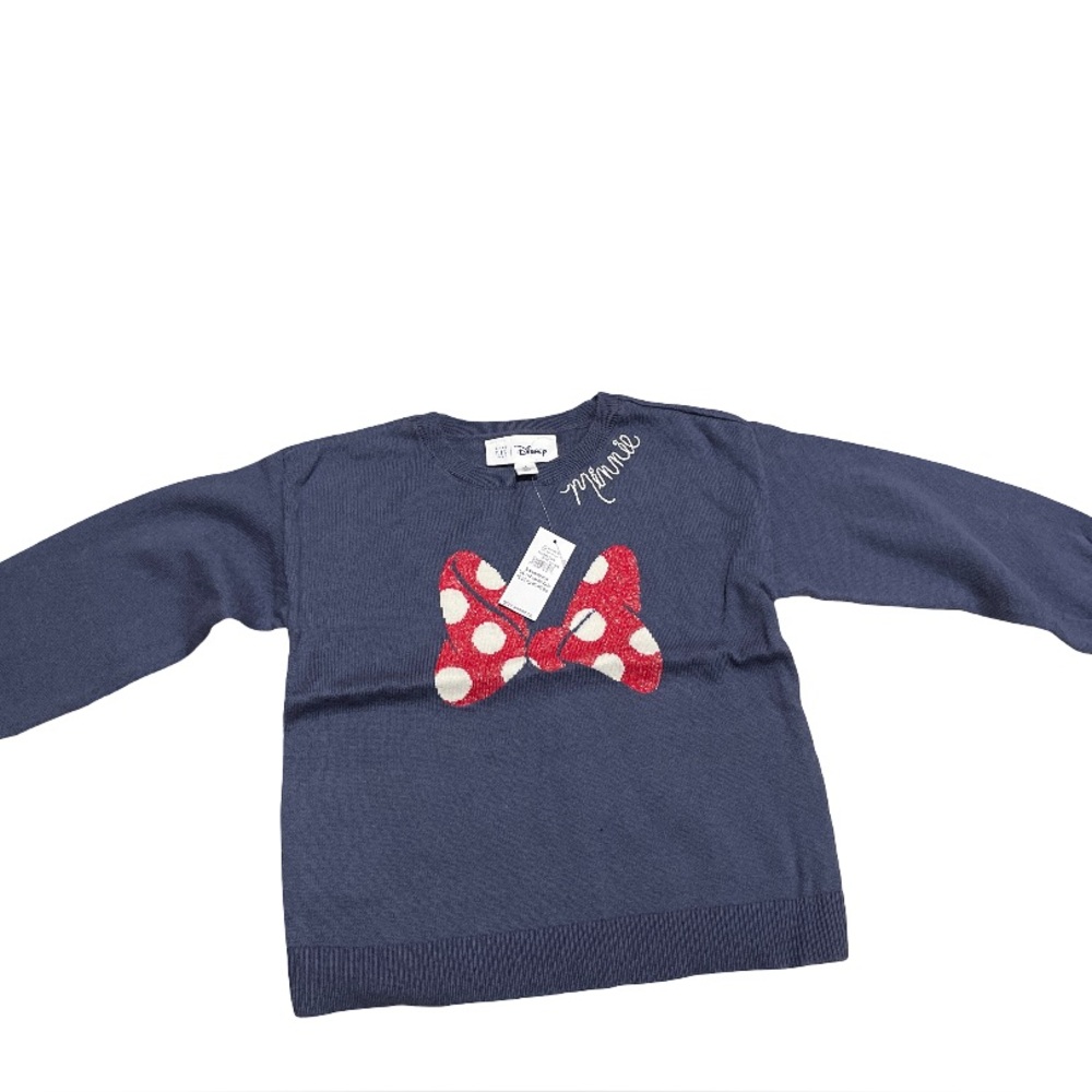 Disney Minnie Navy Sweater with Red Polka Dot Bow